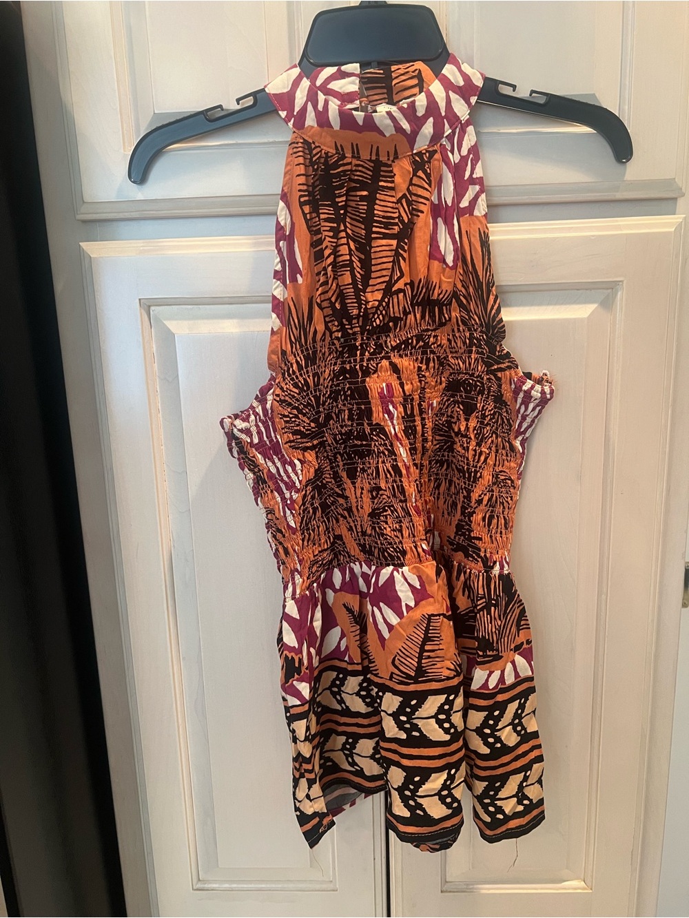 Christian Siriano Orange, Purple, Black Printed Dress